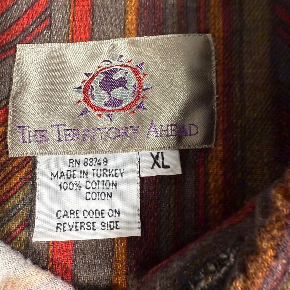 Territory Ahead Men XL Geometric Aztec L/S Button Shirt Southwest Cowboy Western - Picture 2 of 12